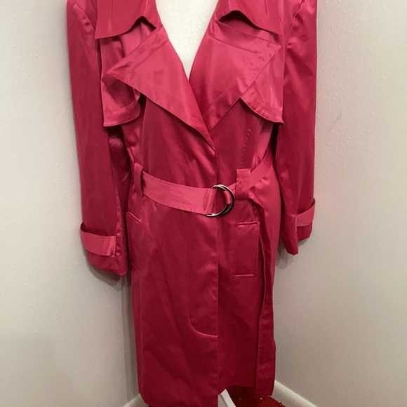 EUC Vintage NY Collection Hot Pink Full Length Button Down Coat Size XL - Picture 8 of 13